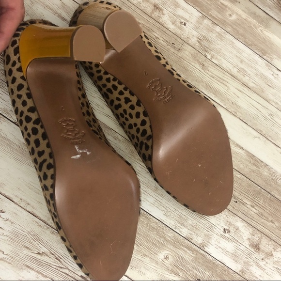 J. Crew Calf Hair Leopard Pumps with Mustard Yellow Trim - Picture 6 of 9